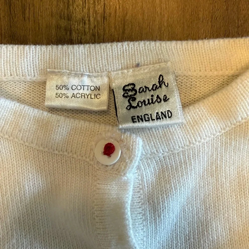 White Kids Sweater with Red Accents - Picture 3 of 4